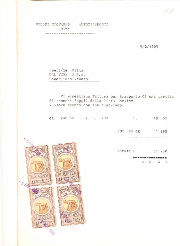 vidoni fatture 2 anni 60 storia | Storia