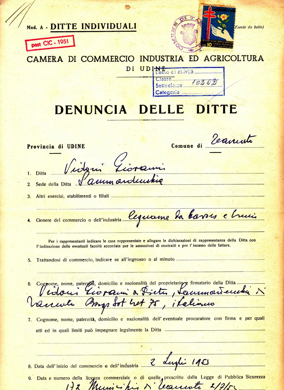 vidoni giovanni visura pag1 storia | Storia