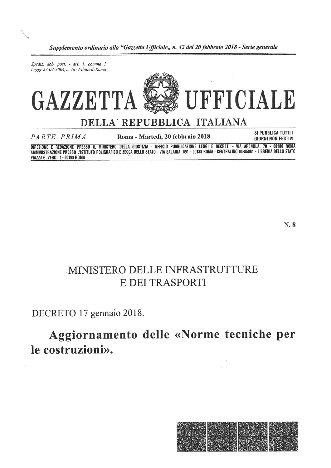 GU 2018 01 17 estratto decreto Norme Tecniche | Certificazioni